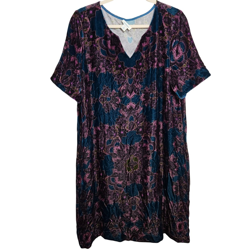 Sundance Silk Blend Velvet Burnout Dress Nomi Floral Dark Romantic Whimsigoth L
